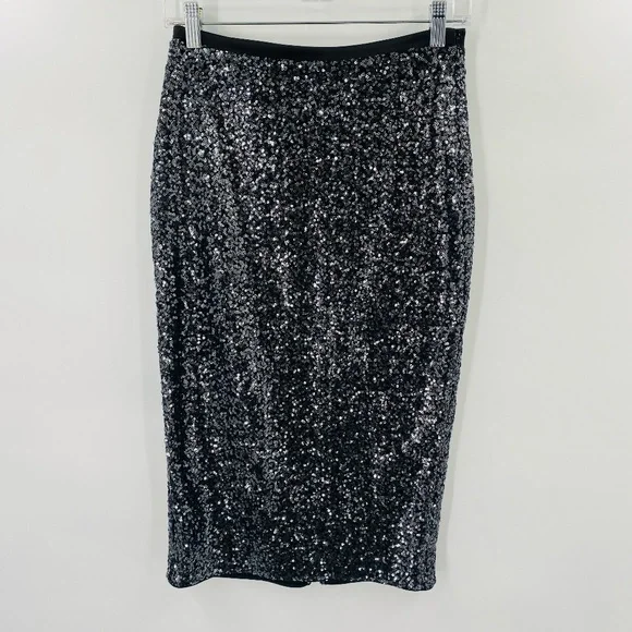 Express Skirts Express Sequin Pencil Skirt Black Size Poshmark